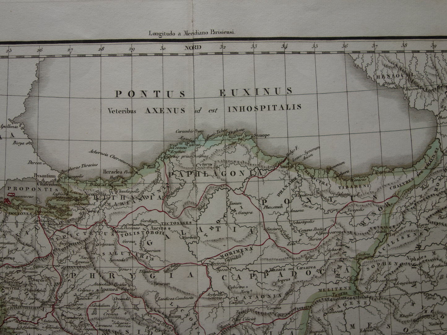 Asia Minor oude kaart van Klein-Azië in de klassieke oudheid uit 1832 - originele antieke handgekleurde landkaart Turkije
