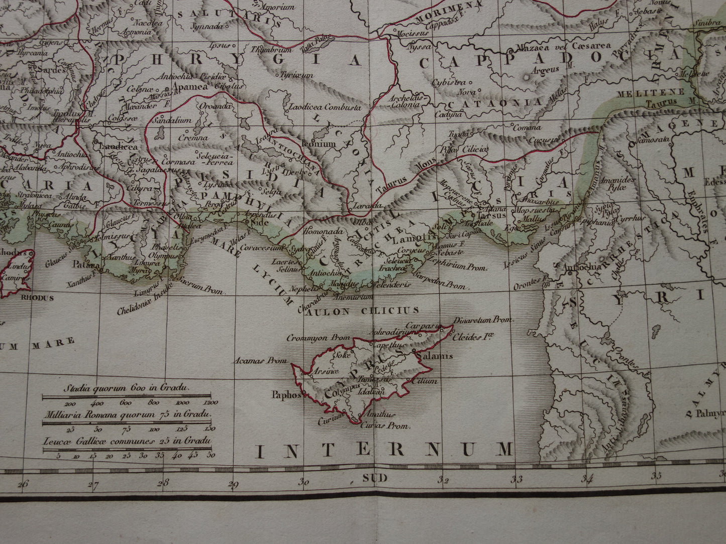 Asia Minor oude kaart van Klein-Azië in de klassieke oudheid uit 1832 - originele antieke handgekleurde landkaart Turkije