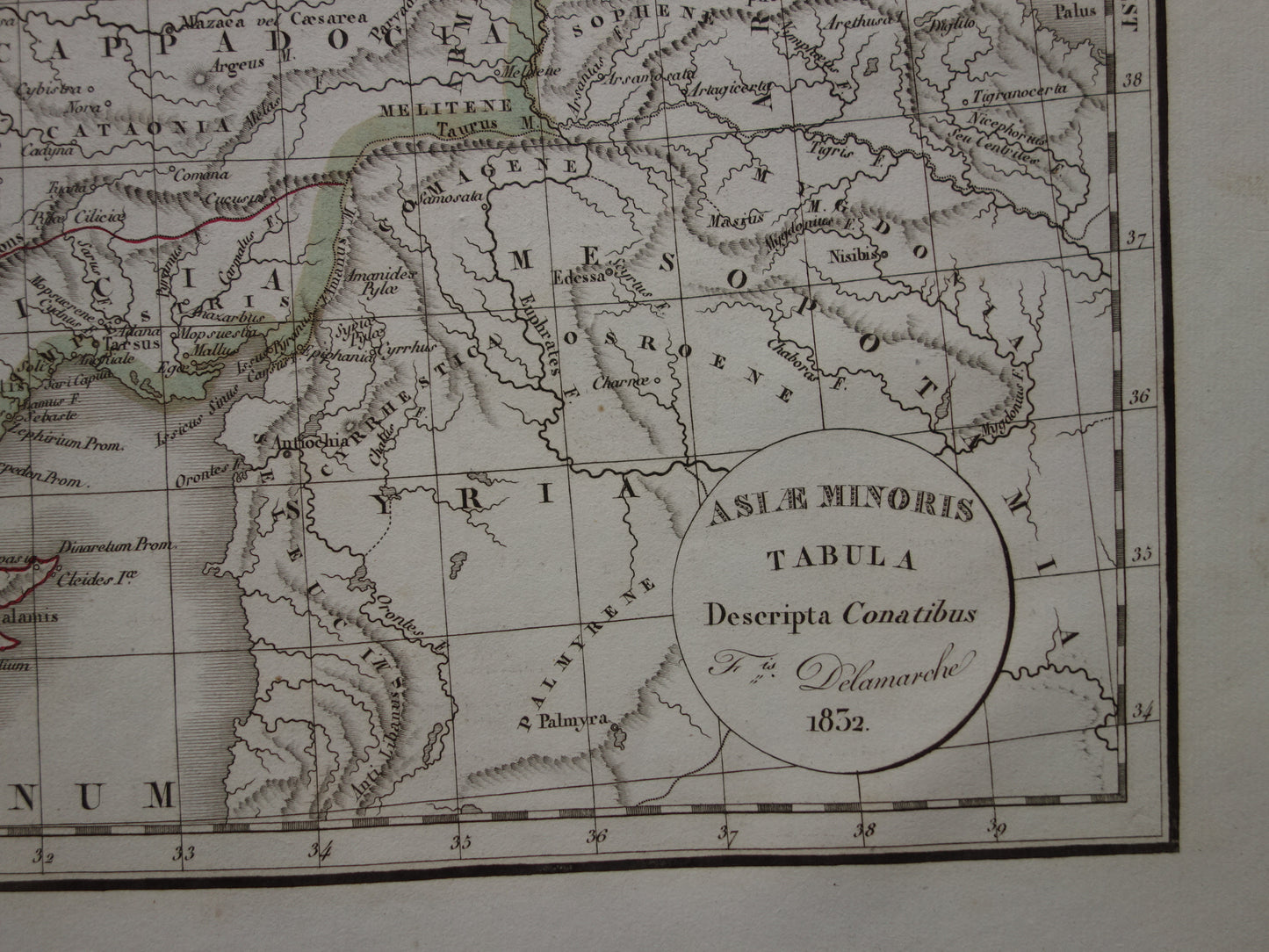 Asia Minor oude kaart van Klein-Azië in de klassieke oudheid uit 1832 - originele antieke handgekleurde landkaart Turkije