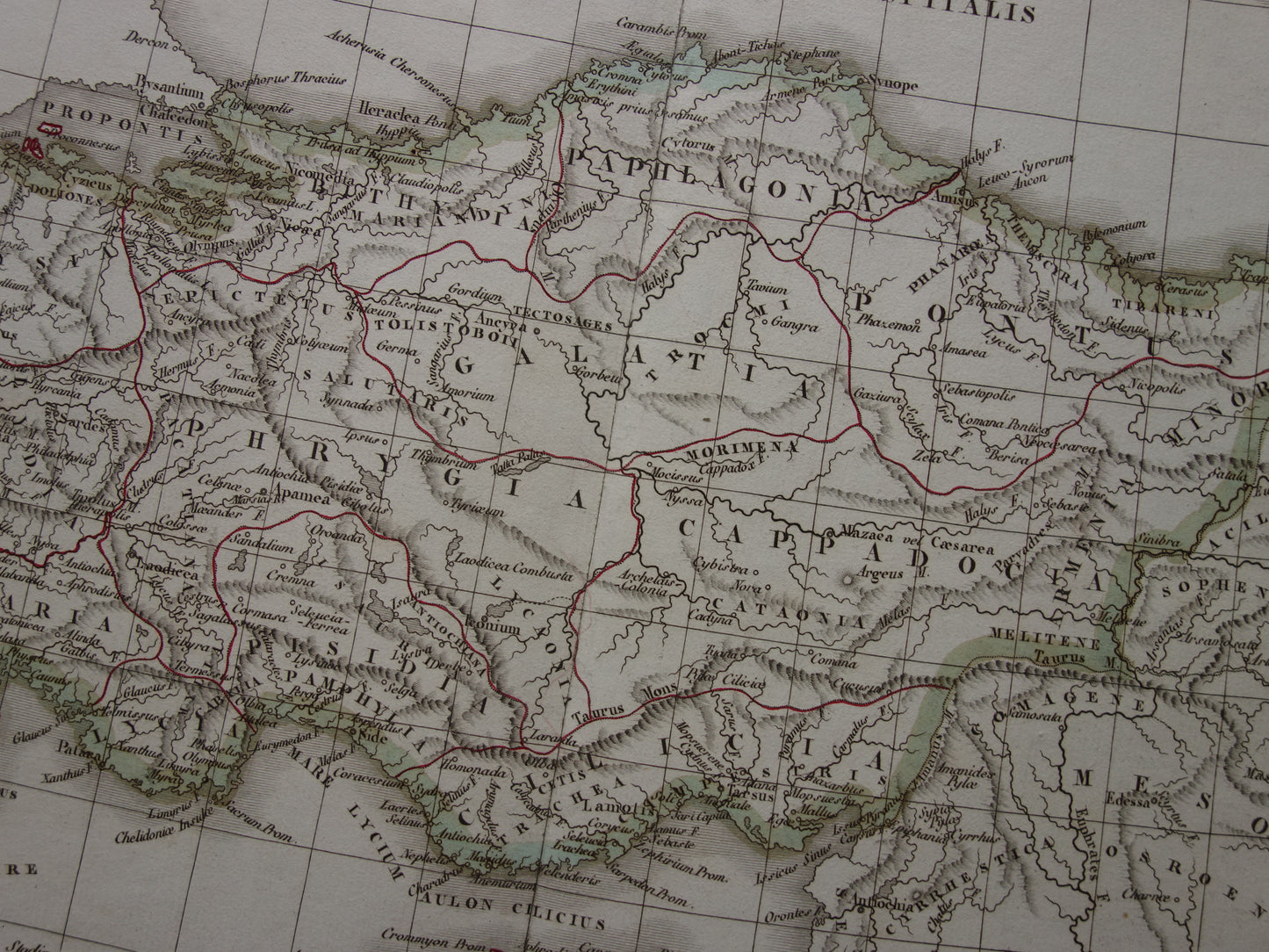 Asia Minor oude kaart van Klein-Azië in de klassieke oudheid uit 1832 - originele antieke handgekleurde landkaart Turkije