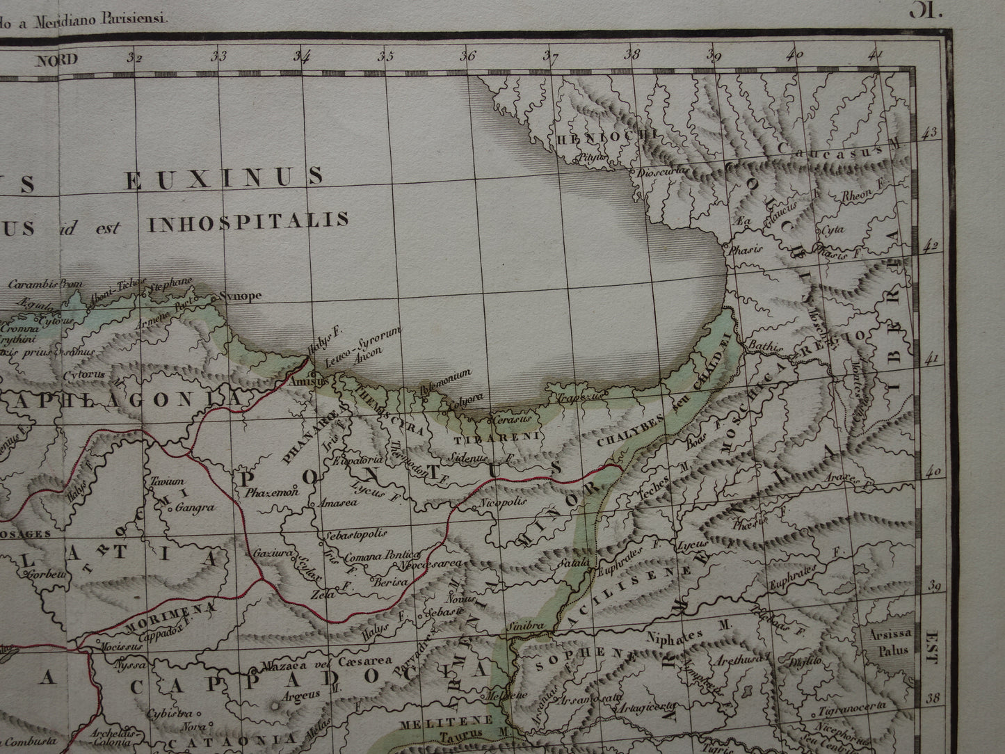 Asia Minor oude kaart van Klein-Azië in de klassieke oudheid uit 1832 - originele antieke handgekleurde landkaart Turkije
