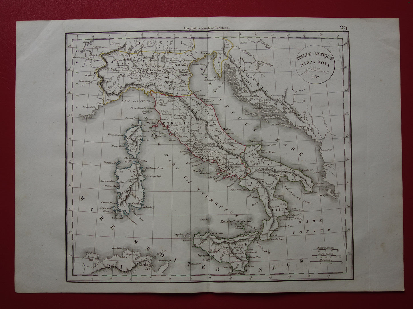 29 Italie Antiquae Mappa Nova 1832 Delamarche