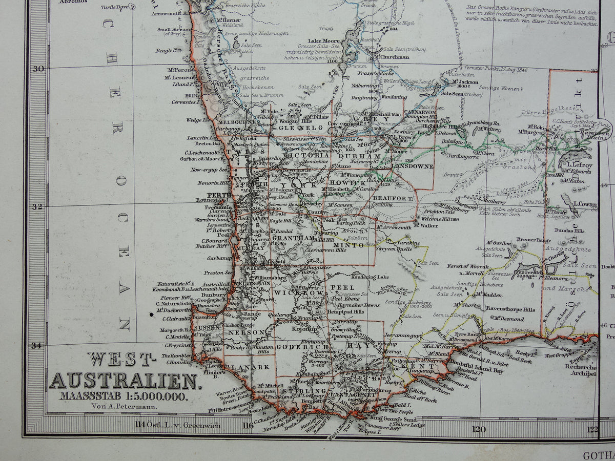 Neuseeland alte Karte von Neuseeland Australien und Tasmanien im Jahr 1868 originale antike deutsche Landkarte Vintage-Landkarten
