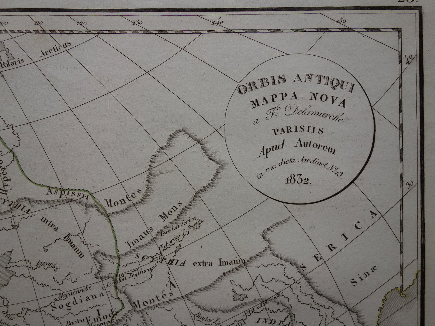 Ptolemaeus oude wereldkaart uit 1832 kaart van de klassieke wereld originele antieke handgekleurde landkaart met jaartal geschiedeniskaart