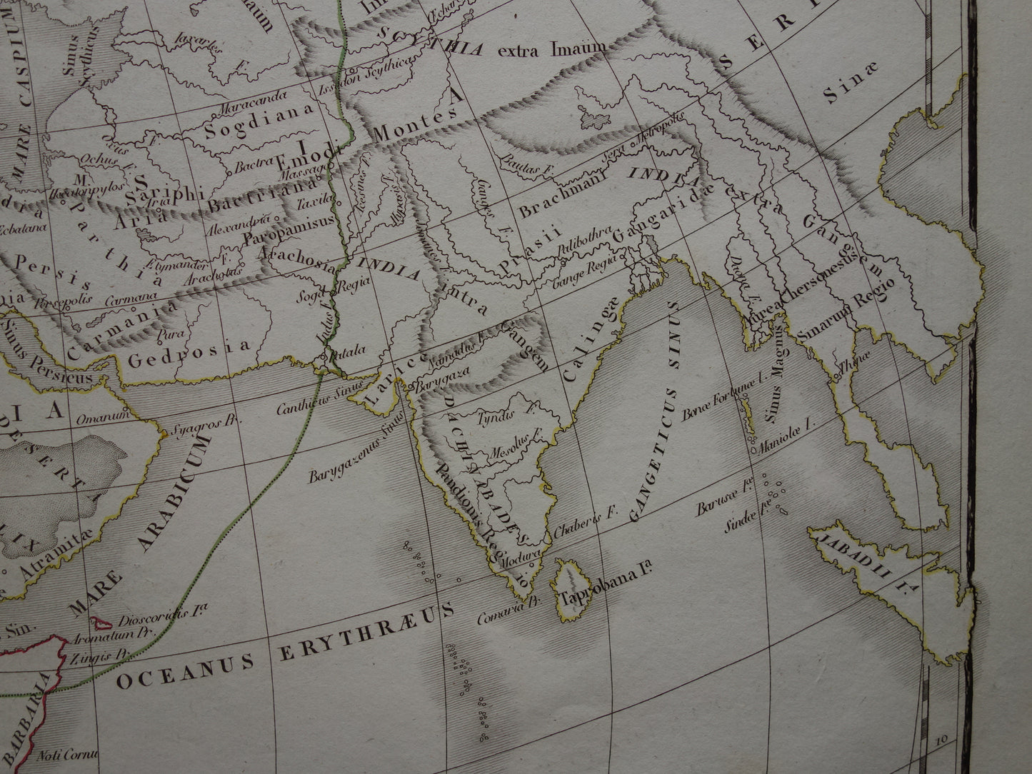 Ptolemaeus oude wereldkaart uit 1832 kaart van de klassieke wereld originele antieke handgekleurde landkaart met jaartal geschiedeniskaart