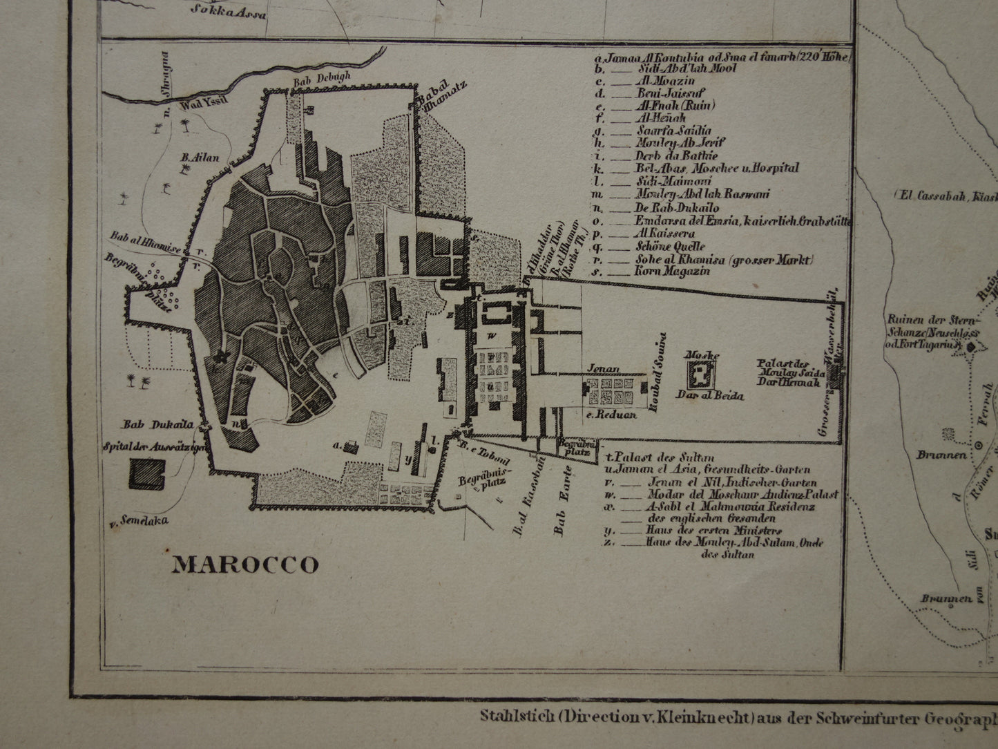 MAROKKO oude kaart van Marokko Algerije en Tunesië 1849 originele antieke landkaart Algiers Constantine en Marakesh plattegrond