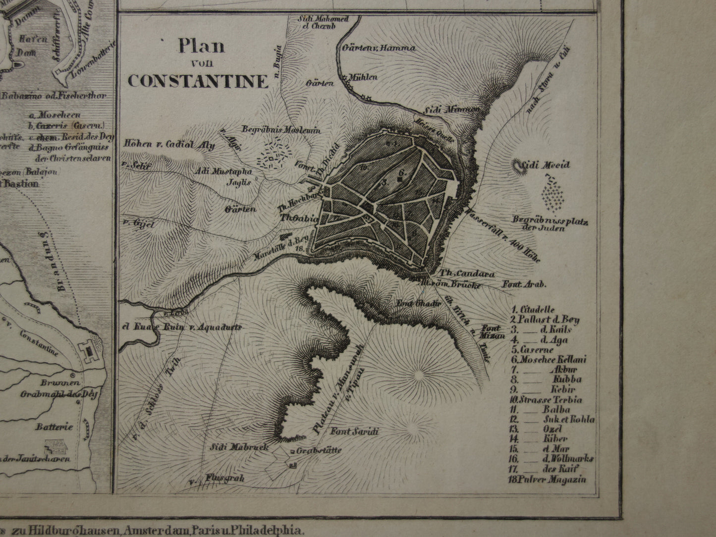 MAROKKO oude kaart van Marokko Algerije en Tunesië 1849 originele antieke landkaart Algiers Constantine en Marakesh plattegrond