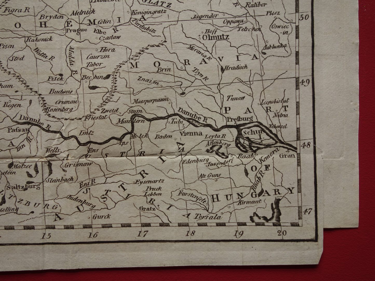 DUITSLAND landkaart 200+ jaar oude kaart van Duitsland / Pruissen / Polen / Tsjechië originele antieke z/w gravure Duitsland