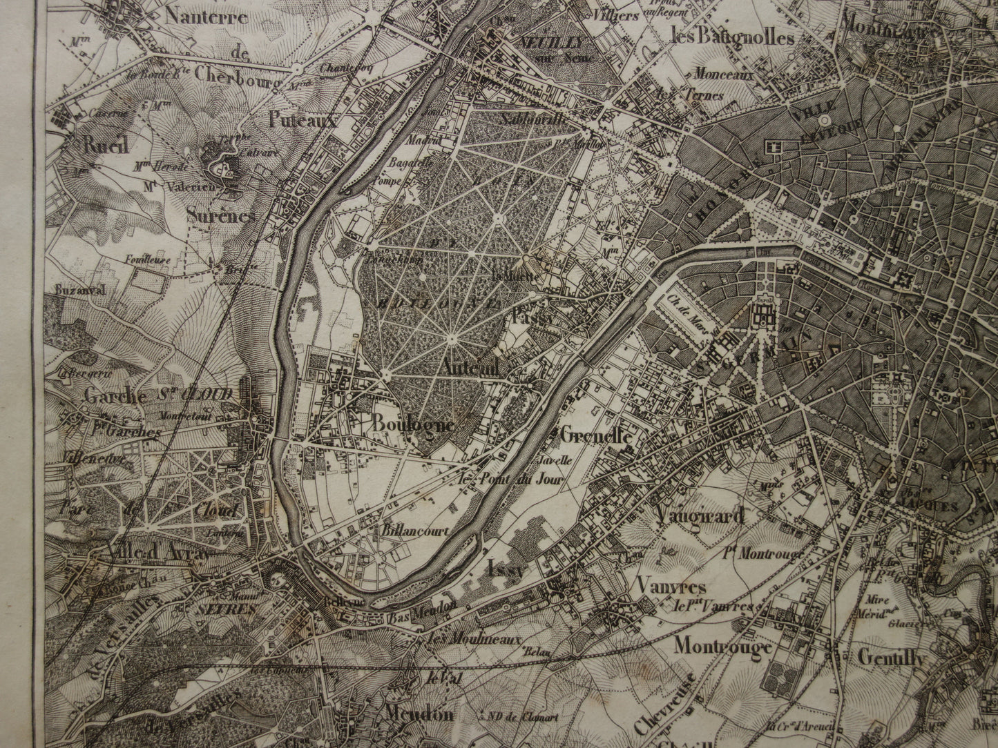 PARIJS Oude kaart van Parijs Frankrijk - Originele 170+ jaar oude plattegrond