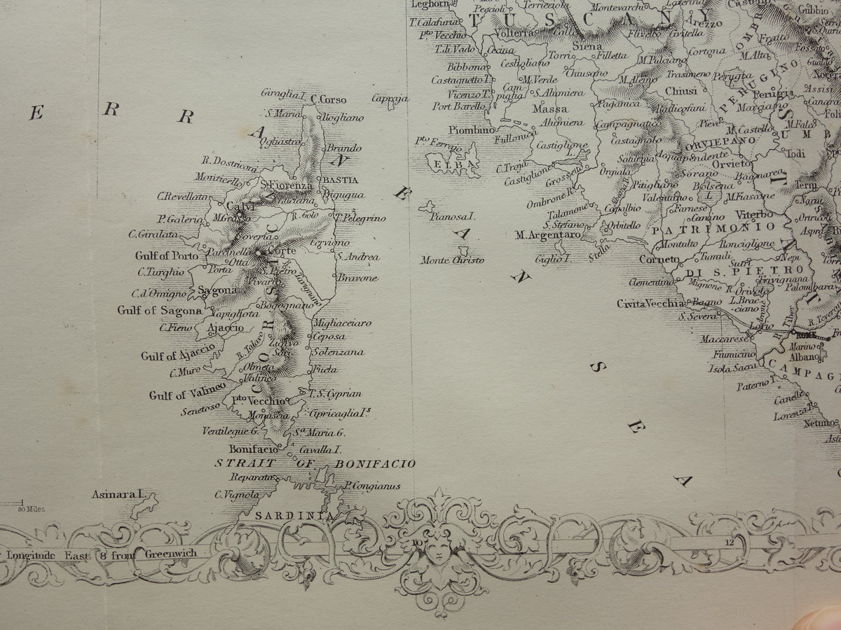 NORDITALIEN antike Landkarte von 1860 von John Rapkin