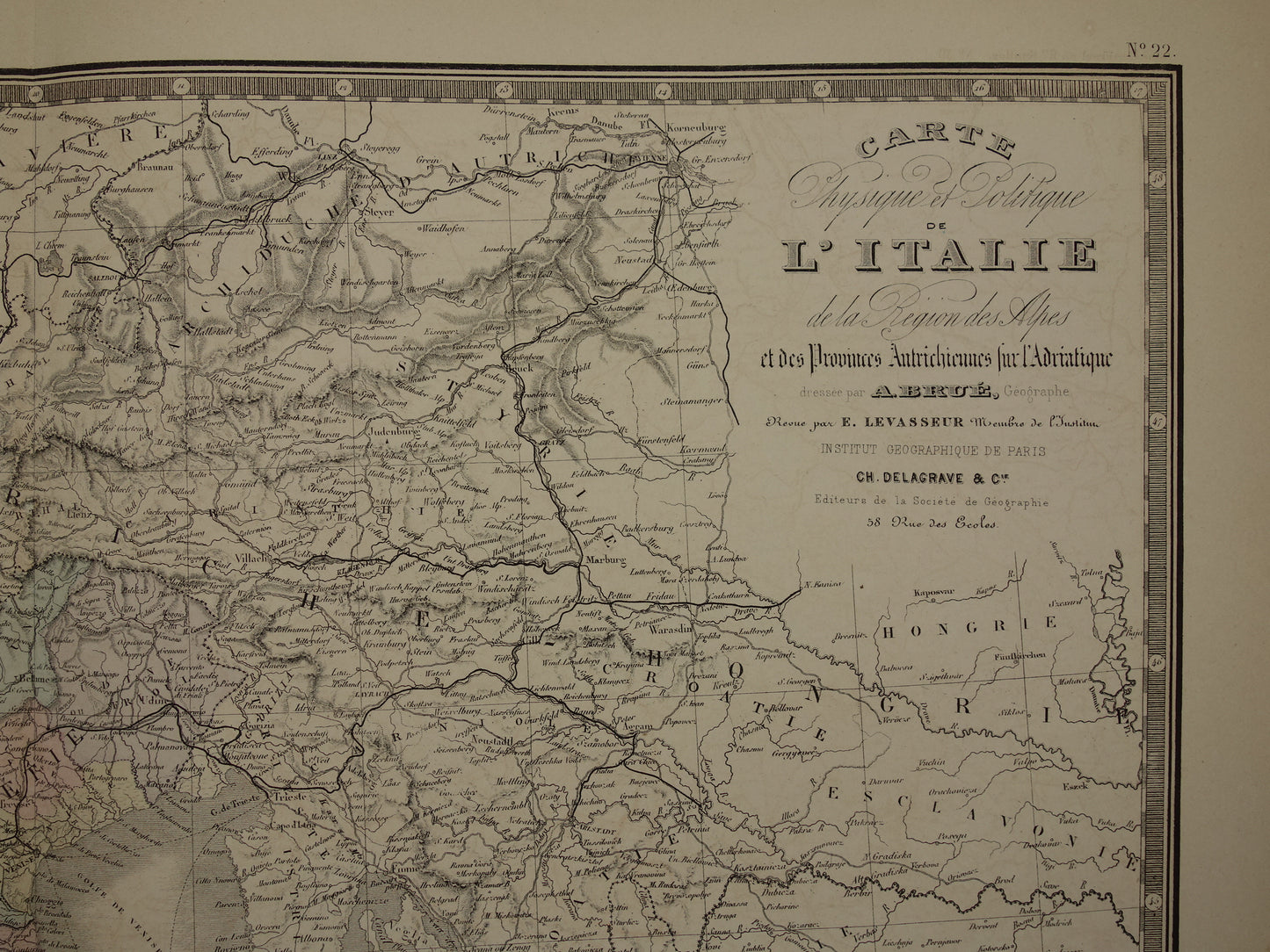 ITALIEN alte Karte von Norditalien Große originale antike Karte von Norditalien aus dem Jahr 1876