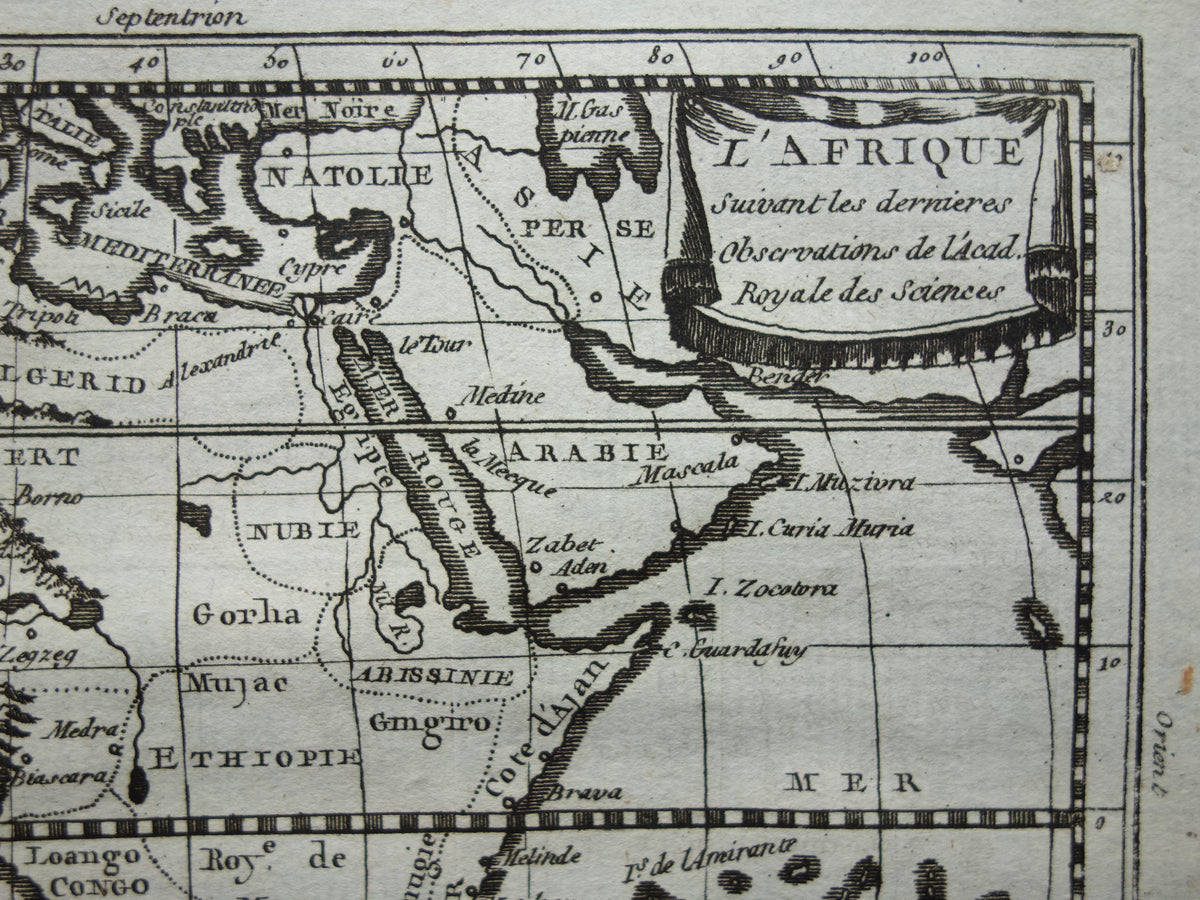 260+ jaar oude kaart van Afrika 1759 originele antieke kaart Afrika continent klein formaat