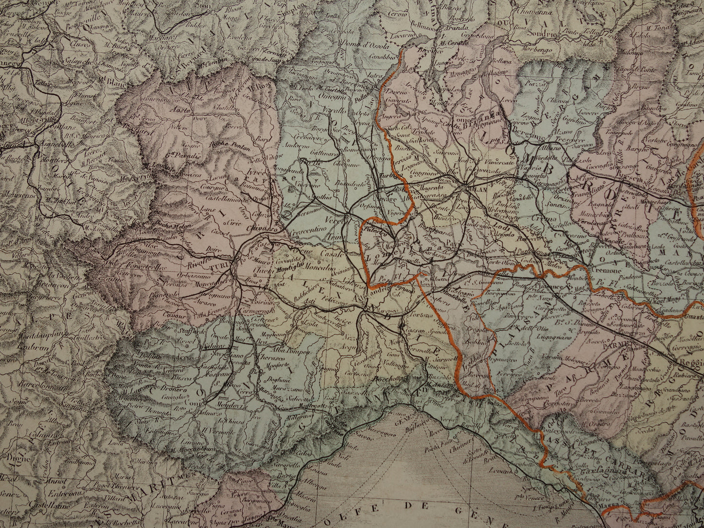 ITALIEN alte Karte von Norditalien Große originale antike Karte von Norditalien aus dem Jahr 1876