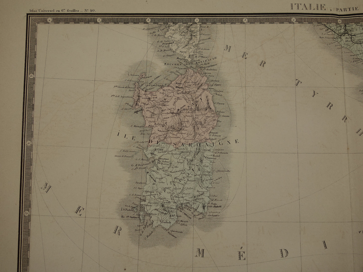 ITALIË oude kaart van Zuid-Italië met Sicilië Grote originele antieke landkaart van zuiden Italië uit 1876