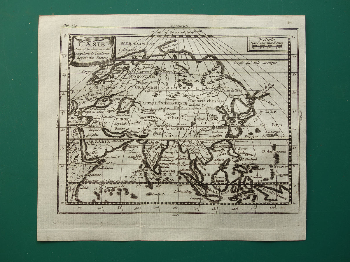 18th century map of Asia with odd shapes for sale
