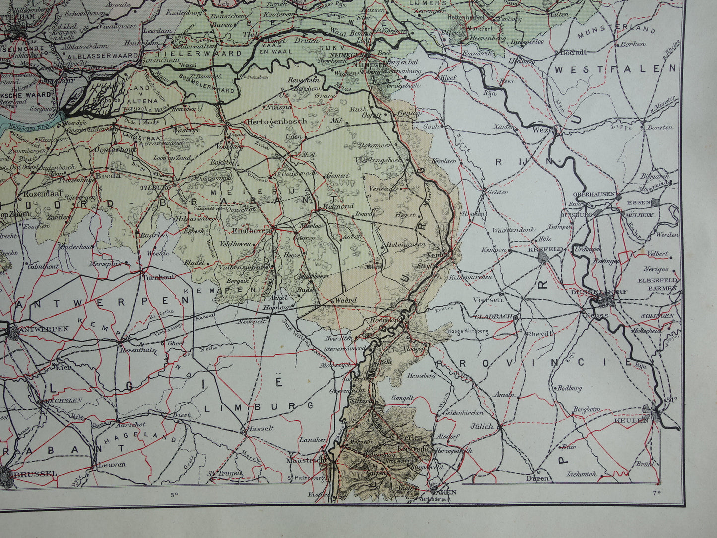 Antike Karte der Niederlande aus dem Jahr 1920, historische politische Karte der Niederlande