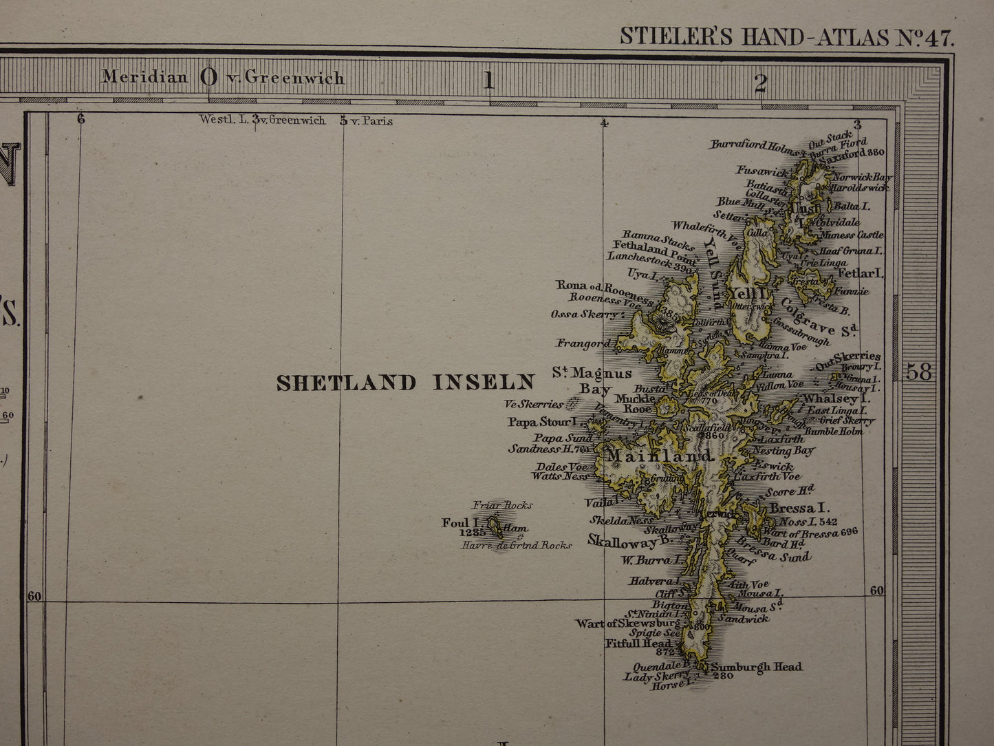 SCHOTLAND oude kaart van Schotland in 1878 originele antieke landkaart Edinburgh Glasgow vintage met jaartal