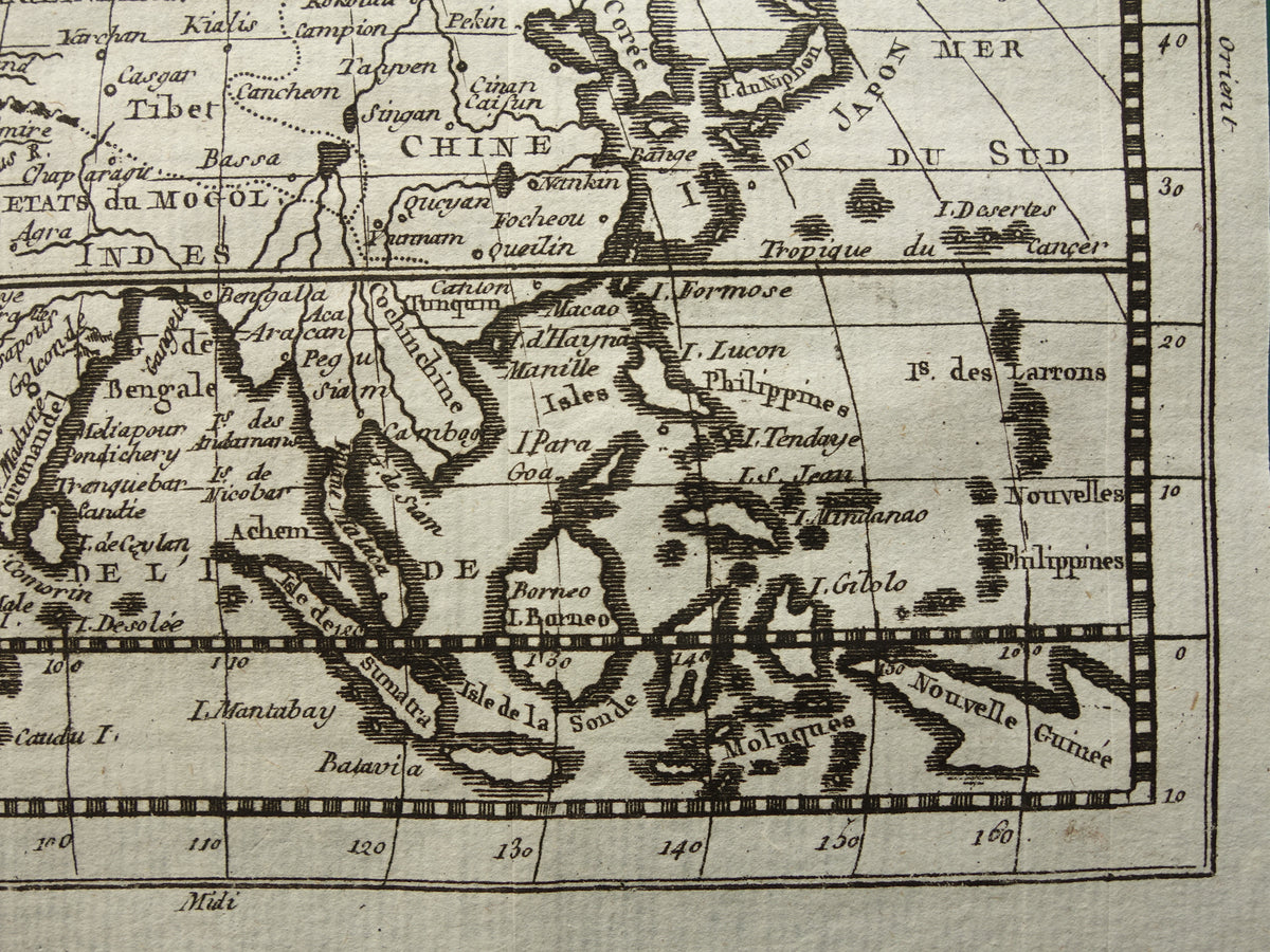 Azië 260+ jaar oude kaart van Azië uit 1759 originele antieke kaart continent Azië klein formaat