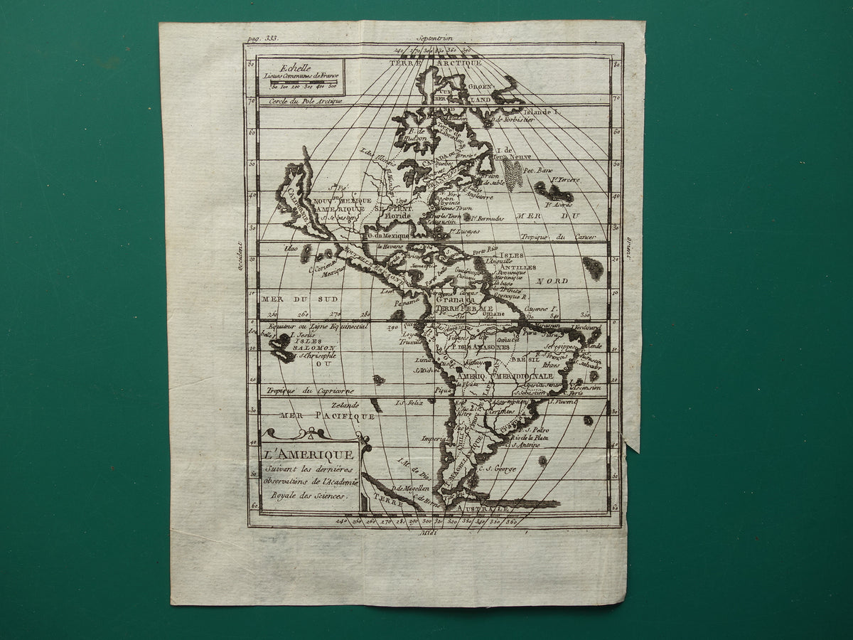 Noord & Zuid Amerika 260+ jaar oude kaart van de Amerika's uit 1759 originele antieke kaart Californië eiland klein formaat