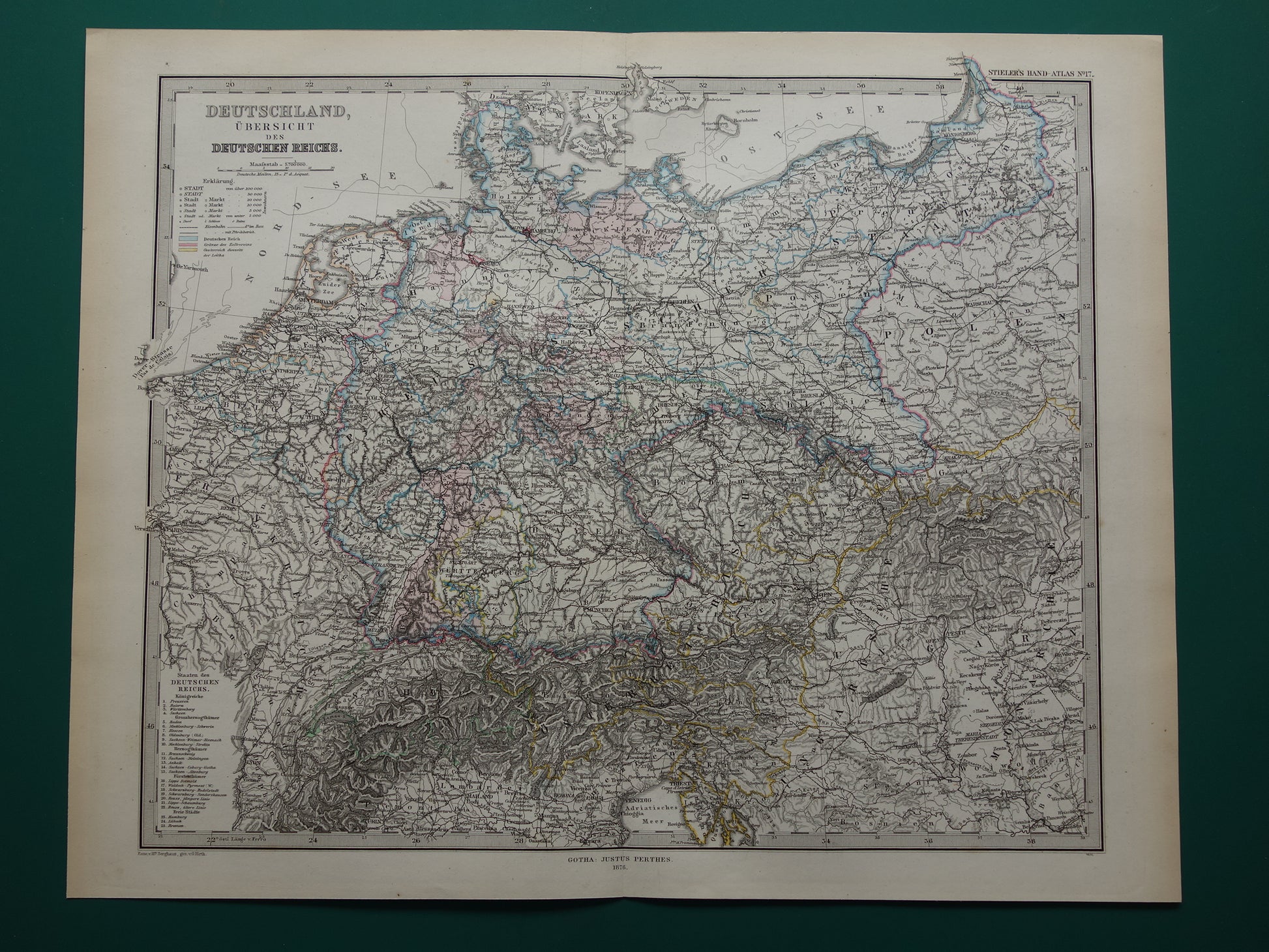 Oude landkaart Nederland en Duitsland 