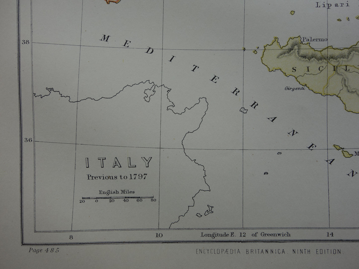 Italië set van 2 antieke kaarten geschiedenis Italië - Romeinse Rijk Augustus tot Constantijn & Italië voor 1797 - oude kaart