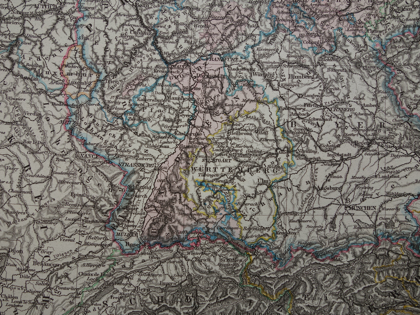 DUITSLAND Antieke landkaart van het Duitse Rijk in 1876 Grote originele 145+ jaar oude kaart Berlijn Pruissen Polen