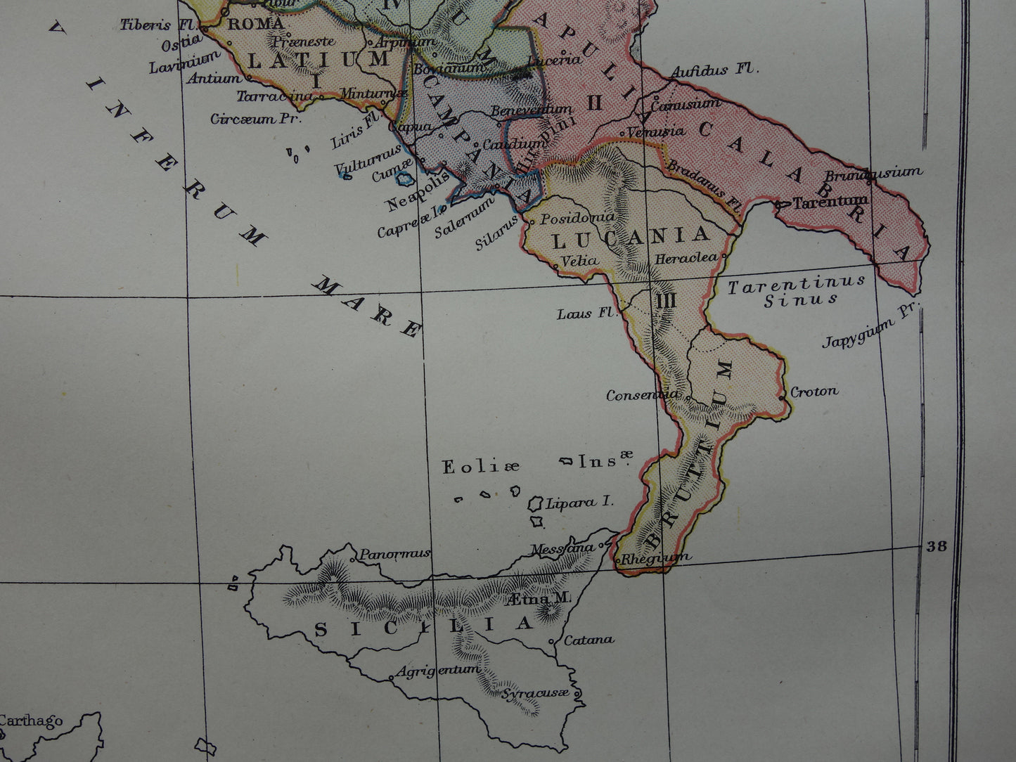 Italië set van 2 antieke kaarten geschiedenis Italië - Romeinse Rijk Augustus tot Constantijn & Italië voor 1797 - oude kaart