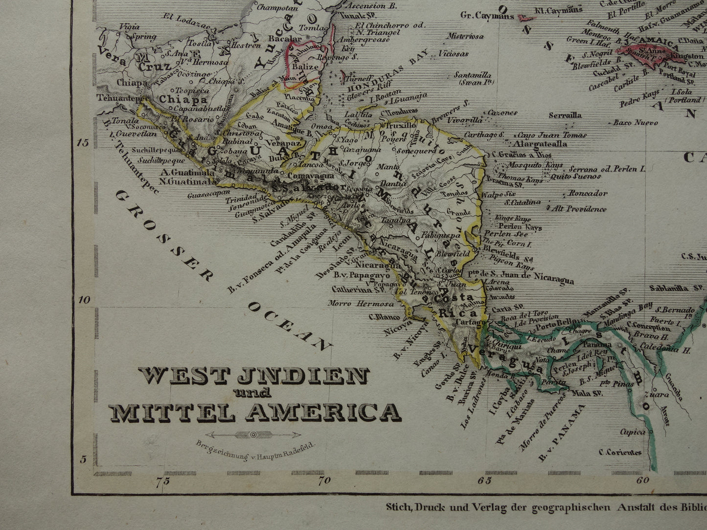Oude kaart van ANTILLEN 175+ jaar oude handgekleurde landkaart Curaçao Aruba Cuba Haïti Puerto Rico Caribisch Gebied