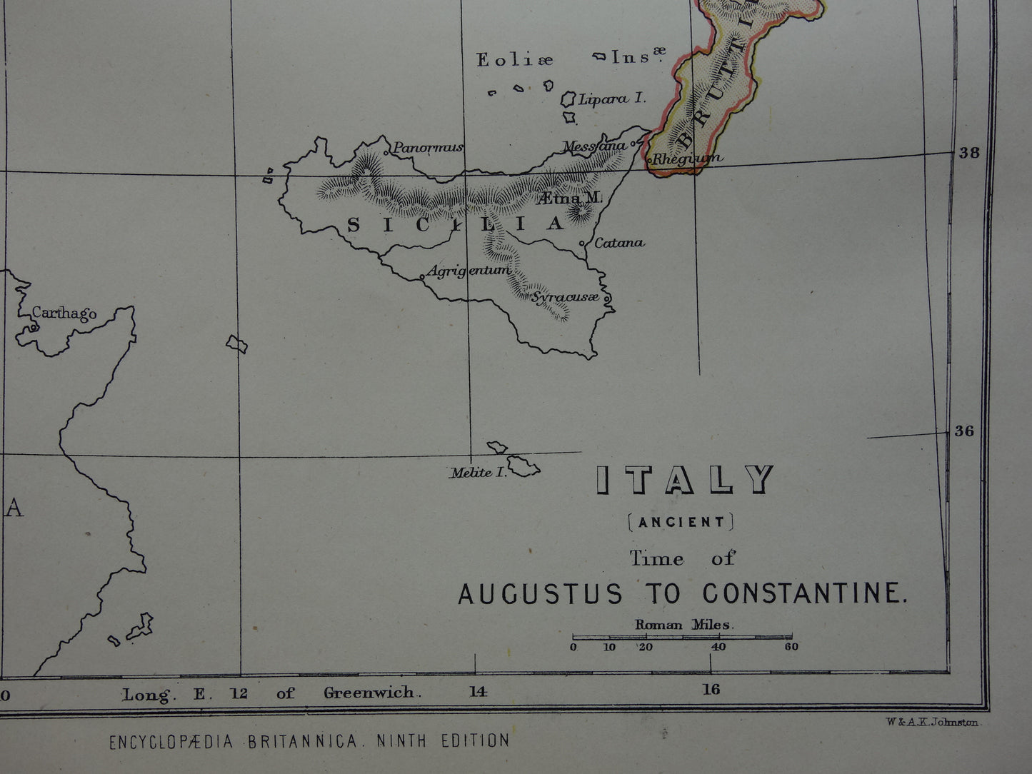 Italië set van 2 antieke kaarten geschiedenis Italië - Romeinse Rijk Augustus tot Constantijn & Italië voor 1797 - oude kaart