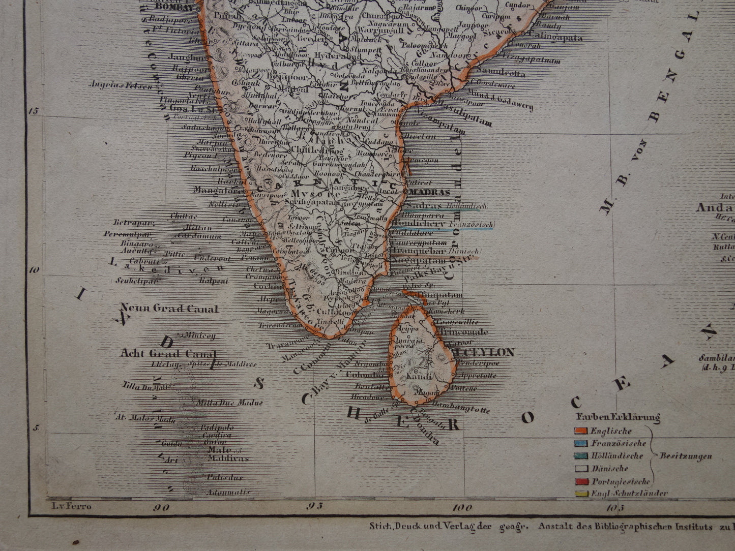 INDIA Oude kaart van India en Indochina uit 1849 originele antieke landkaart zuidoost Azië - vintage kaarten