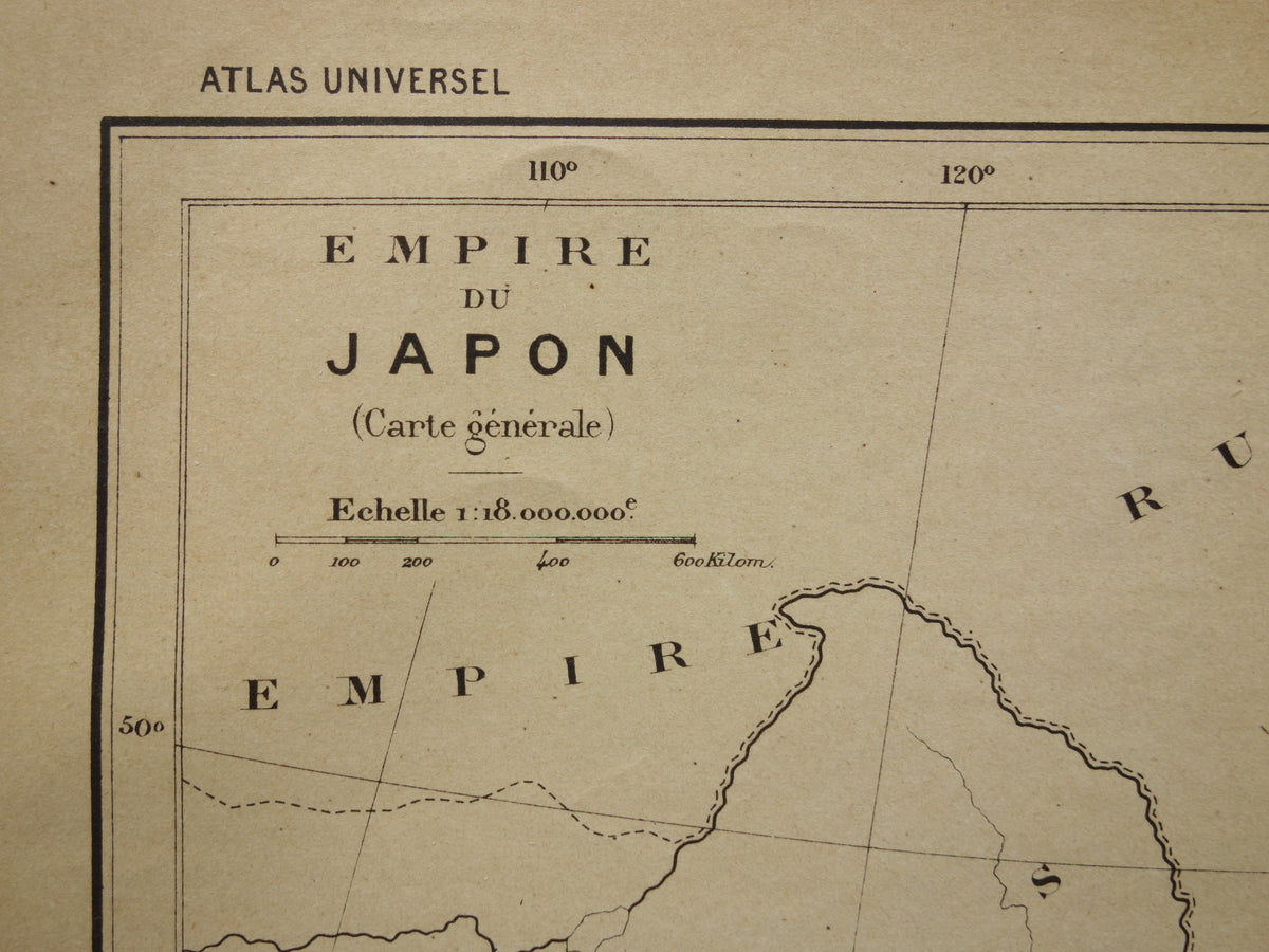 JAPAN Oude kaart van het Japanse Rijk uit het jaar 1896 historische landkaart Japan oude vintage kaarten