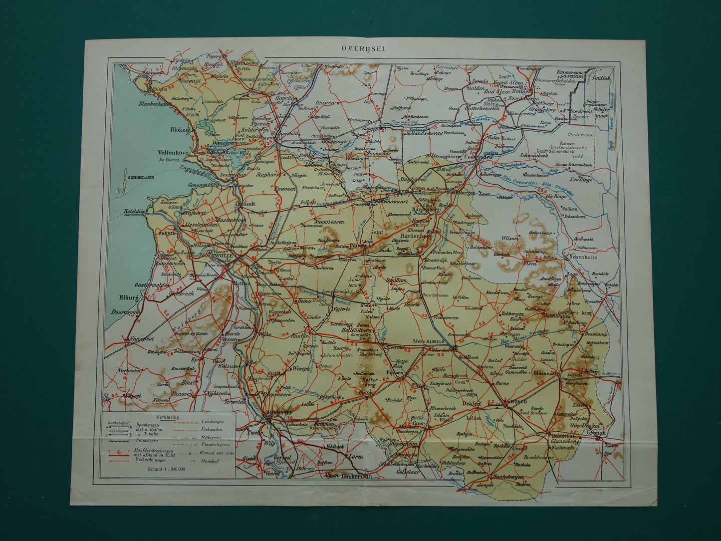 Overijssel vintage kaarten uit 1928