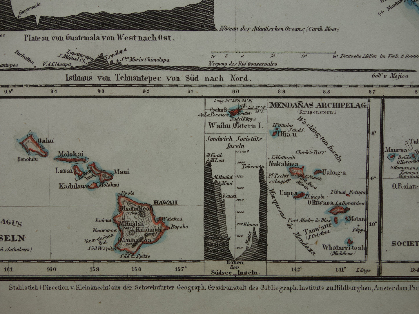 CENTRAAL-AMERIKA oude kaart 1850 originele antieke prent van Nicaragua Panama Costa Rica Honduras kanaal landengte Midden A. vintage kaarten