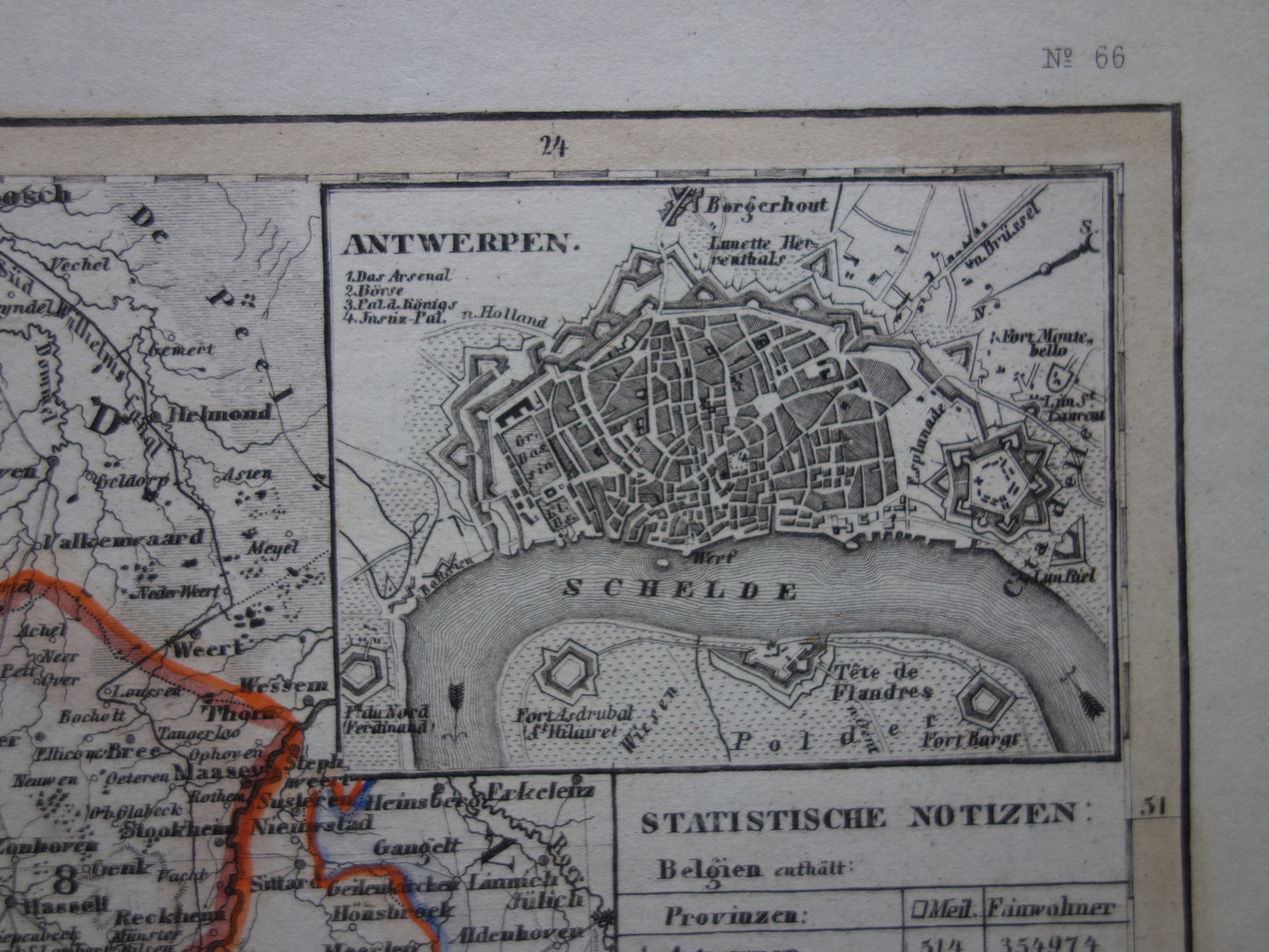kaartje van Antwerpen in 1849