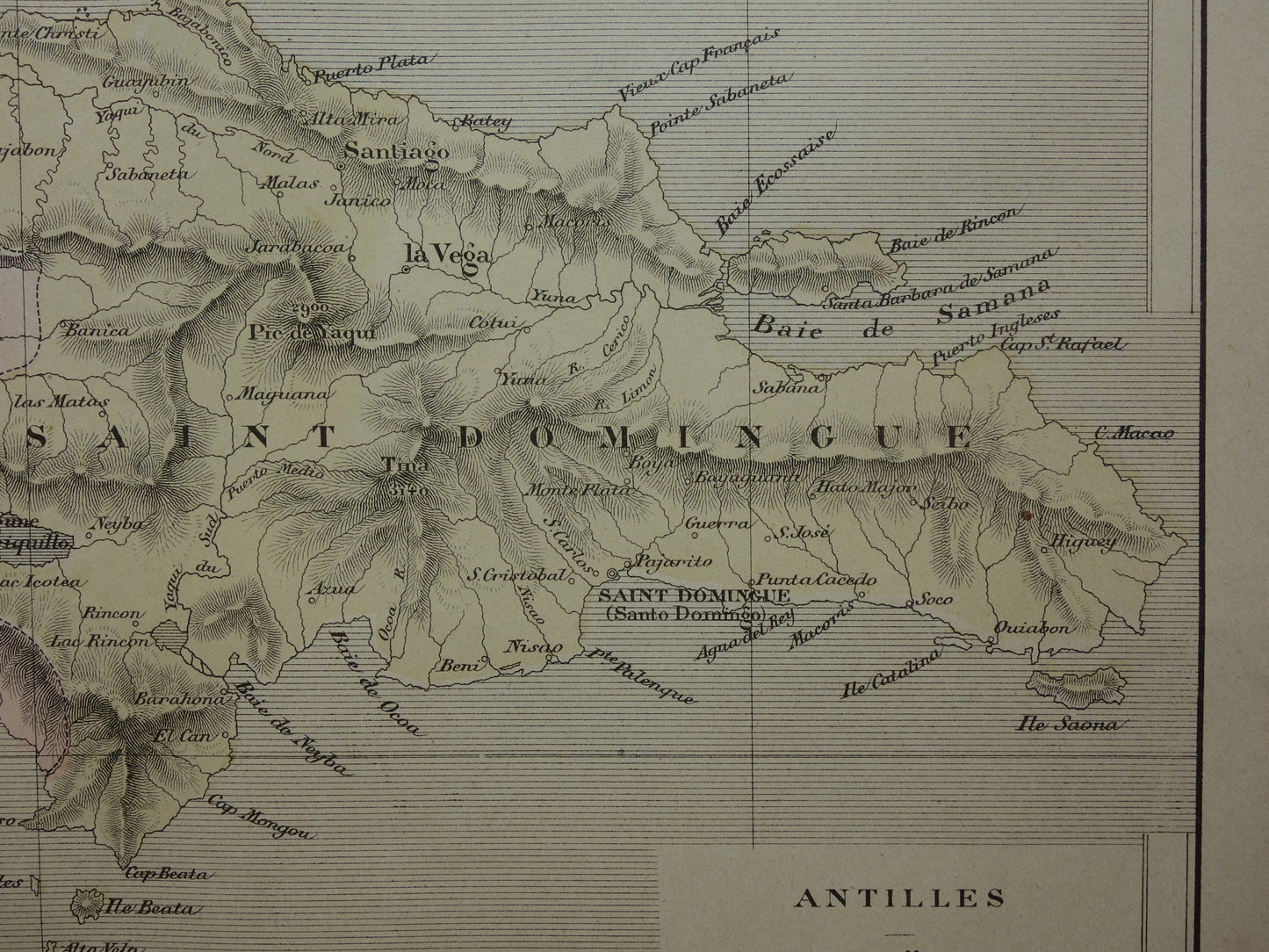 Haïti en Dominicaanse Republiek Oude landkaart Originele antieke kaart
