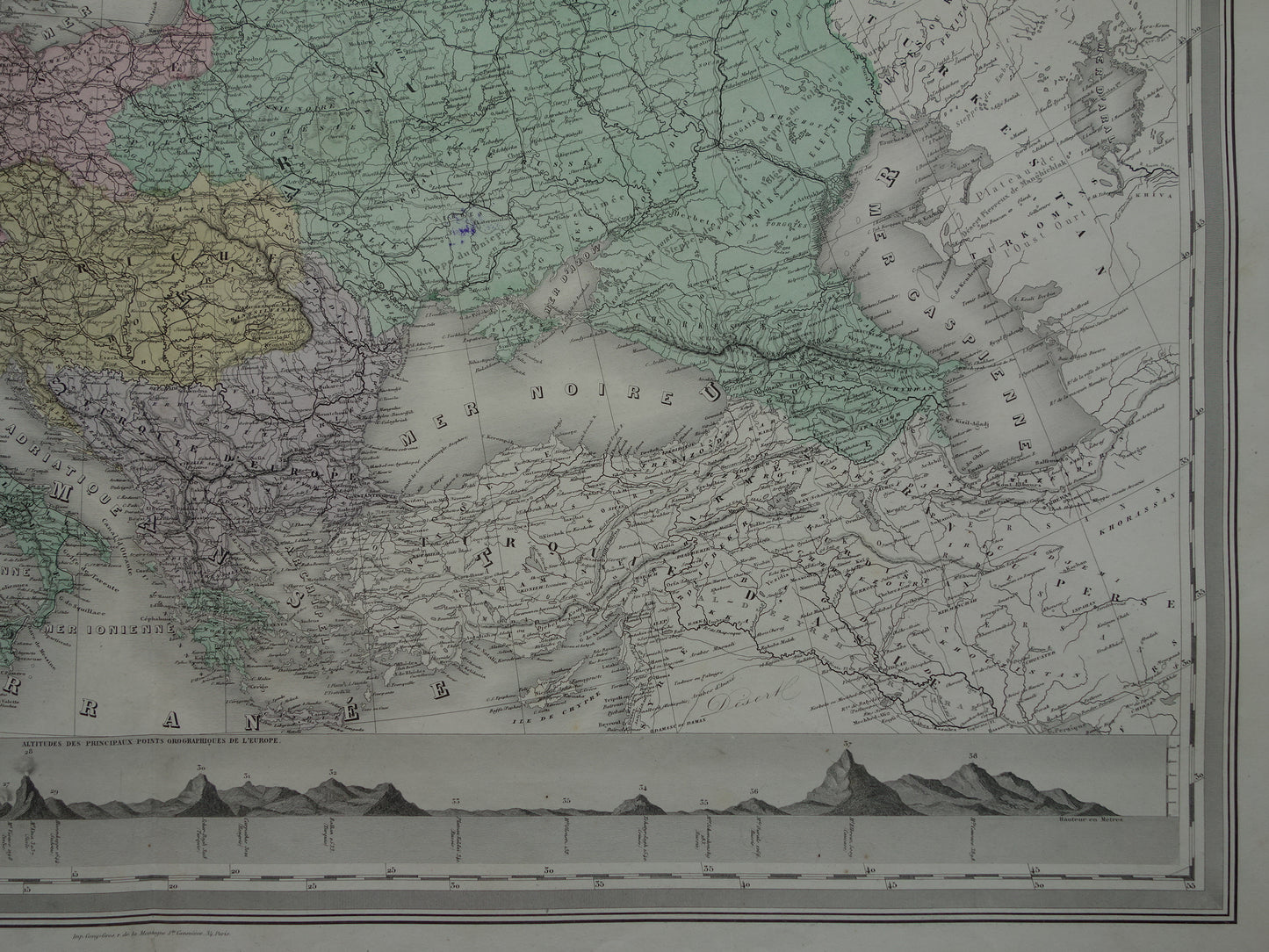 Grote antieke landkaart van Europa uit 1880 Originele 140+ jaar oude kaart Europa continent Vintage handgekleurde kaarten