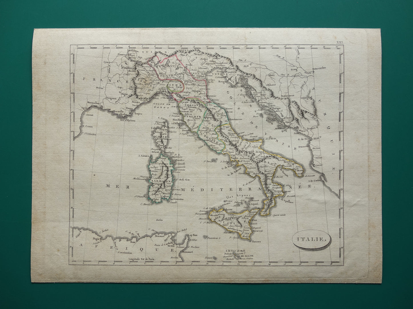 Alte Karte von Italien aus dem Jahr 1804 Original antike Pinkerton-Landkarte von Italien