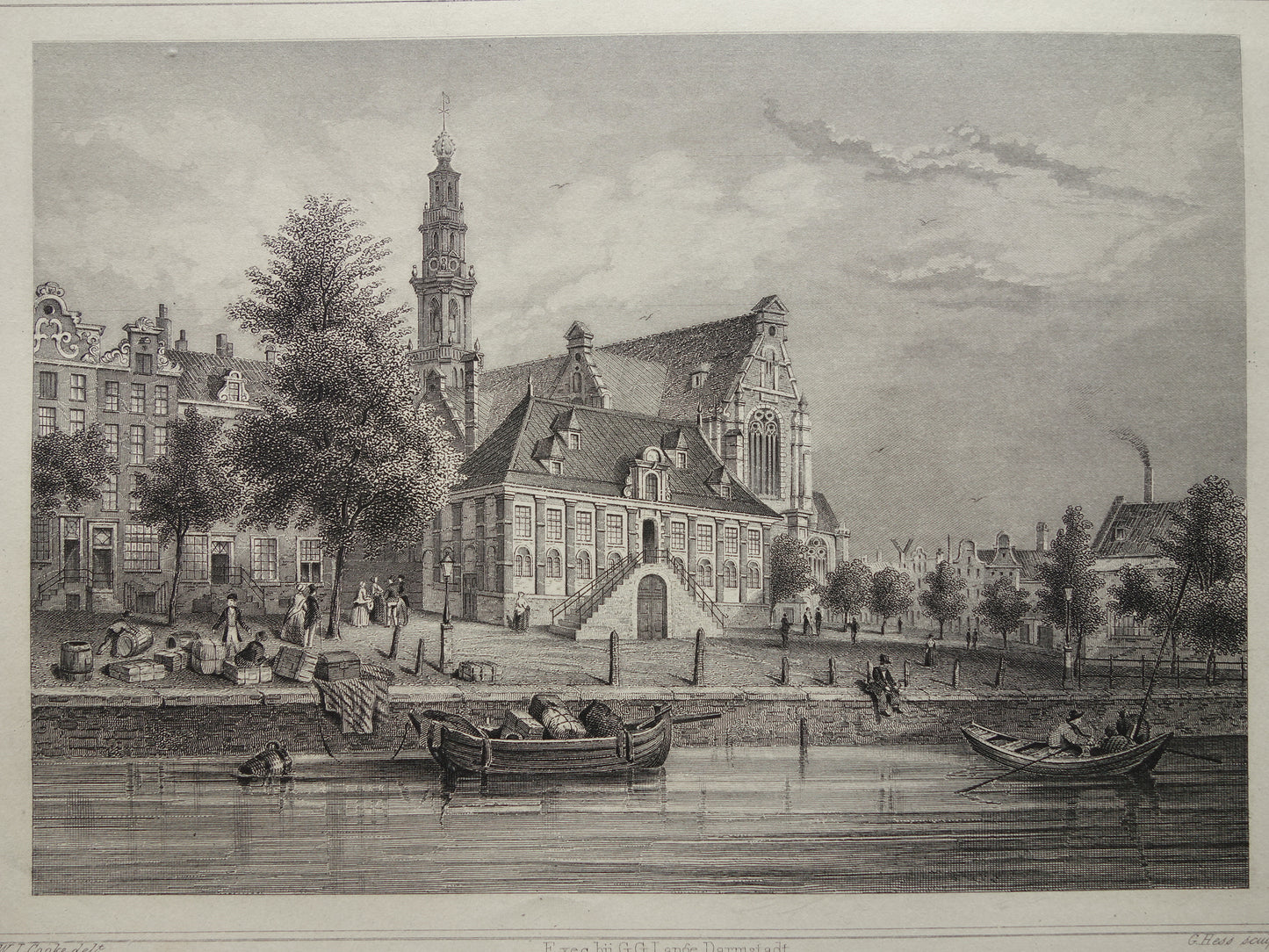westerkerk amsterdam muurdecoratie illustratie