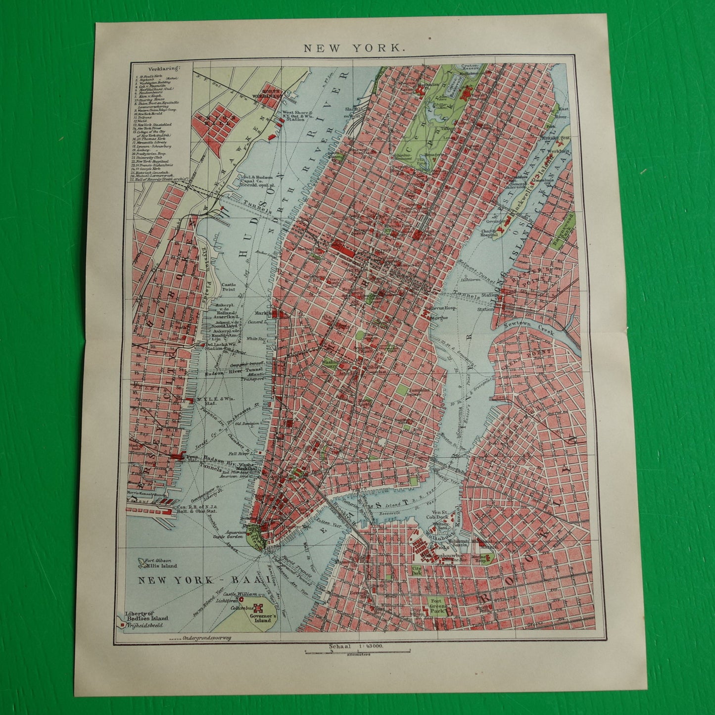 Oude plattegrond van New York kopen