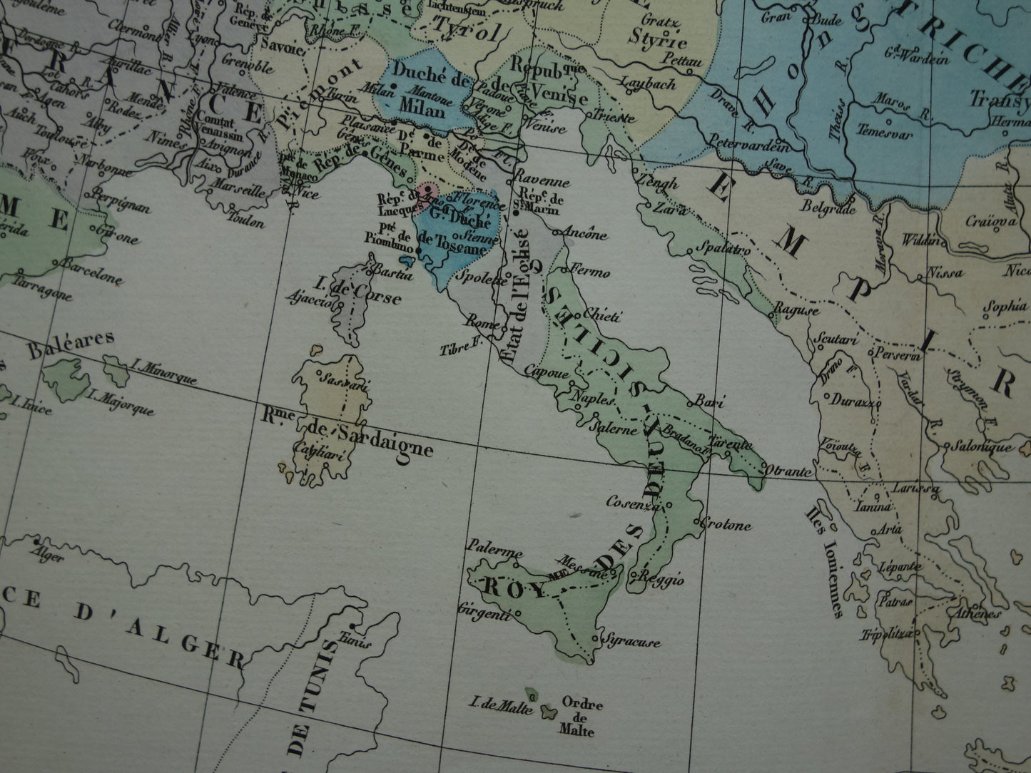 Oude kaart van Europa in het jaar 1773 originele antieke landkaart uit 1830 Eerste deling van Polen geschiedeniskaart