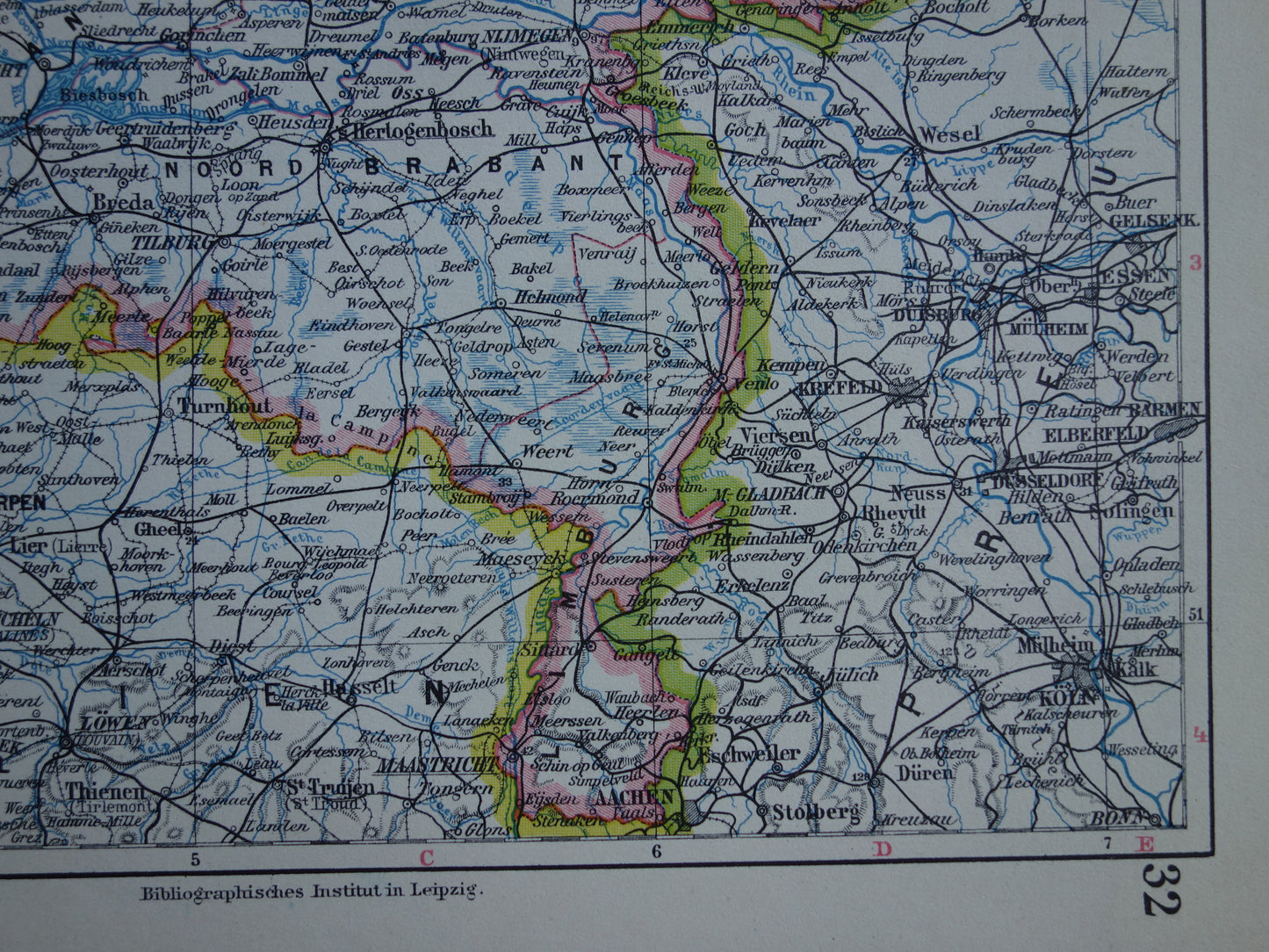 NEDERLAND oude gedetailleerde kaart van Nederland uit 1928 originele vintage landkaart
