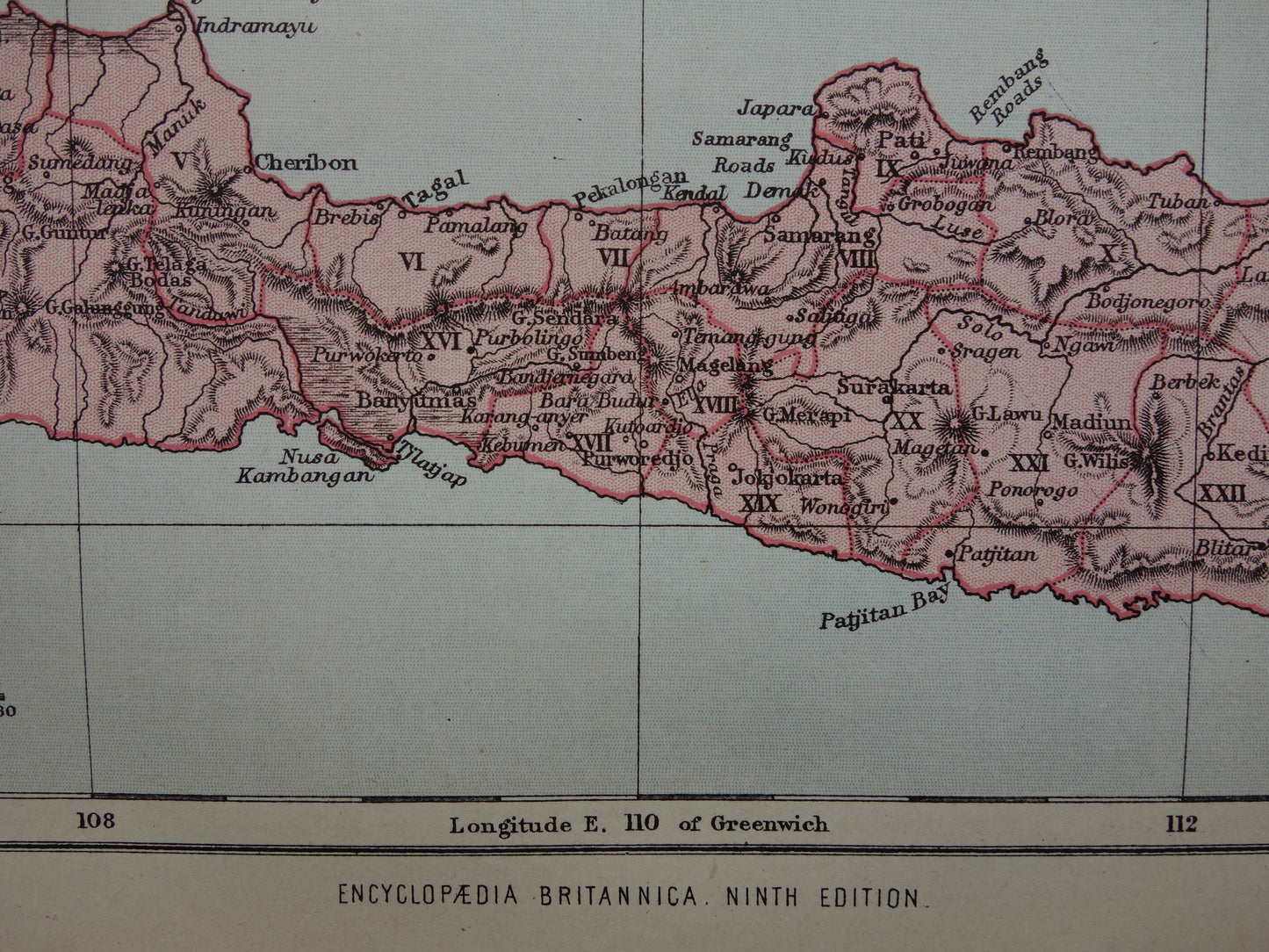 Oude landkaart van Jamaica Java en Bali originele antieke Engelse kaart uit 1880 vintage kaarten