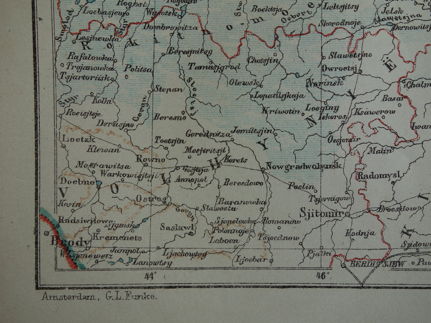WIT-RUSLAND oude landkaart Rusland Oekraïne originele antieke Kuyper kaart uit 1882 vintage kaarten Minsk Kiev Smolensk