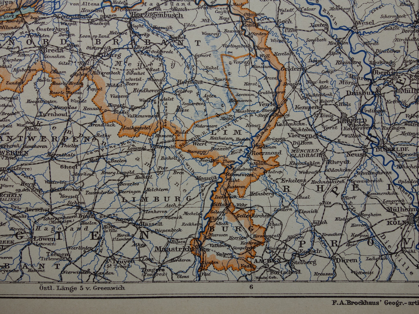 NEDERLAND oude gedetailleerde kaart van Nederland uit 1905 originele vintage landkaart