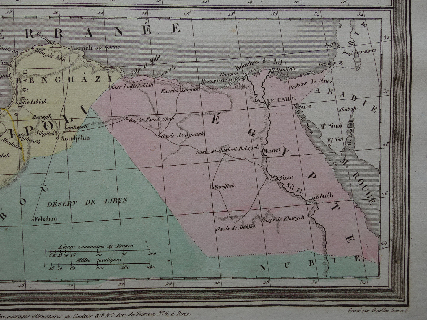 Antieke landkaart van Noord-Afrika uit 1838 originele oude kaart Marokko Algerije Tunesië Libië en Egypte