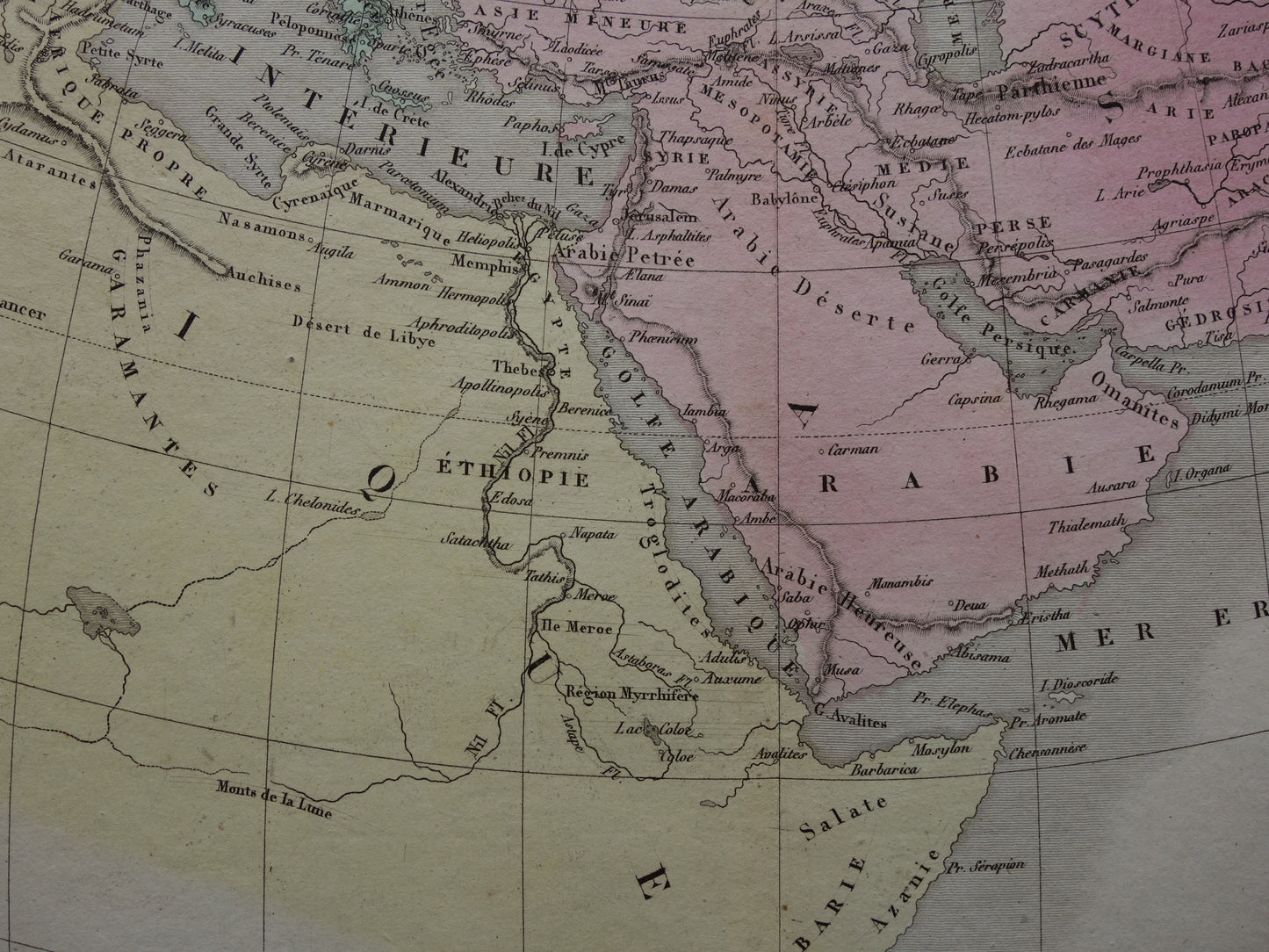 Geschiedenis van de cartografie oude kaart van Ptolemaeus Wereldkaart Antieke Kartografie Aardrijkskunde print