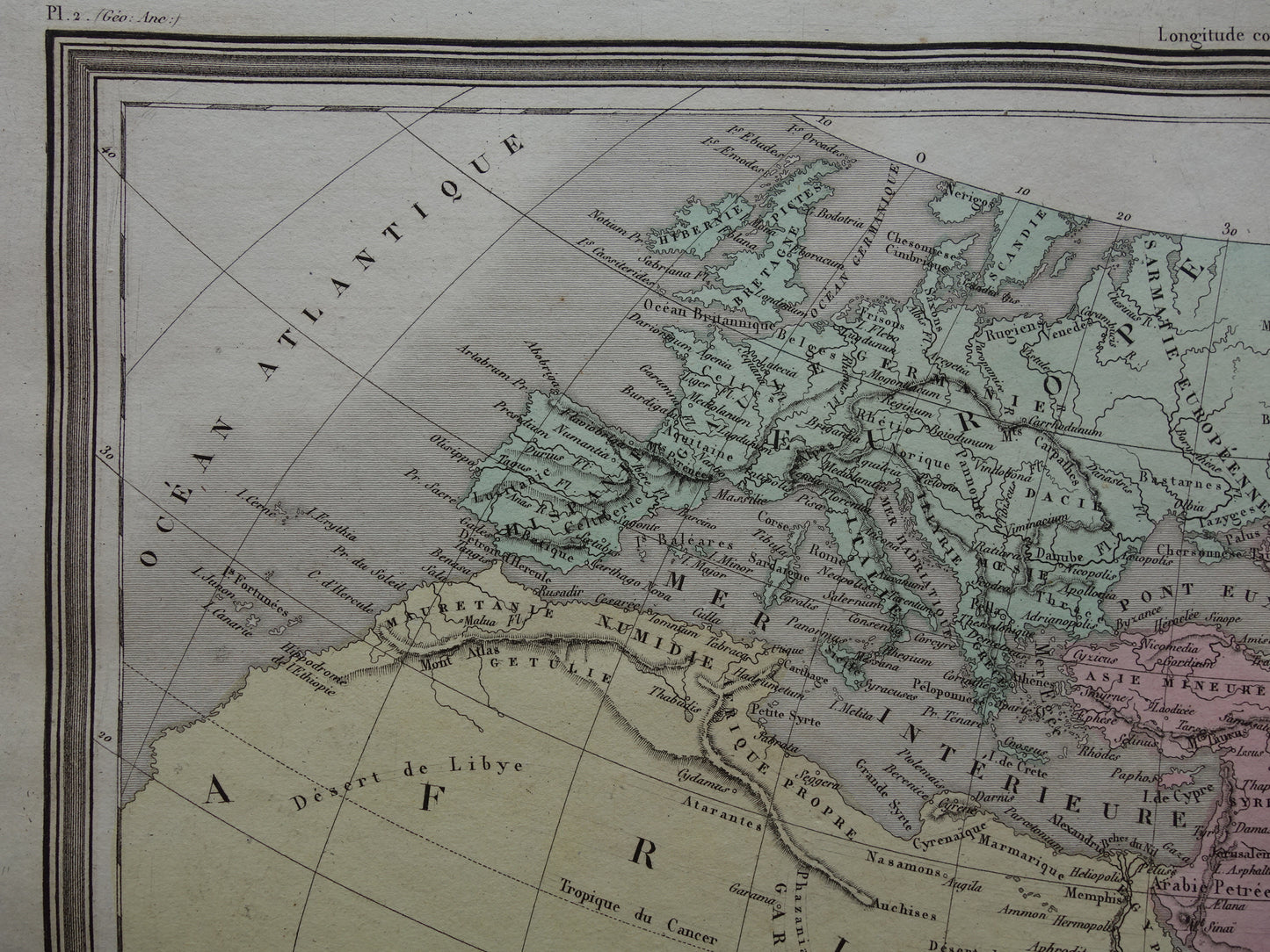 Geschiedenis van de cartografie oude kaart van Ptolemaeus Wereldkaart Antieke Kartografie Aardrijkskunde print