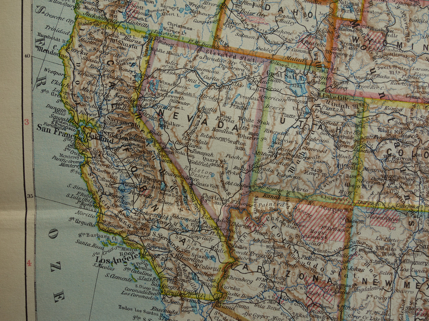 VERENIGDE STATEN set van twee kaarten uit 1928 Kleurrijke landkaart van de VS - originele vintage kaart landkaarten USA