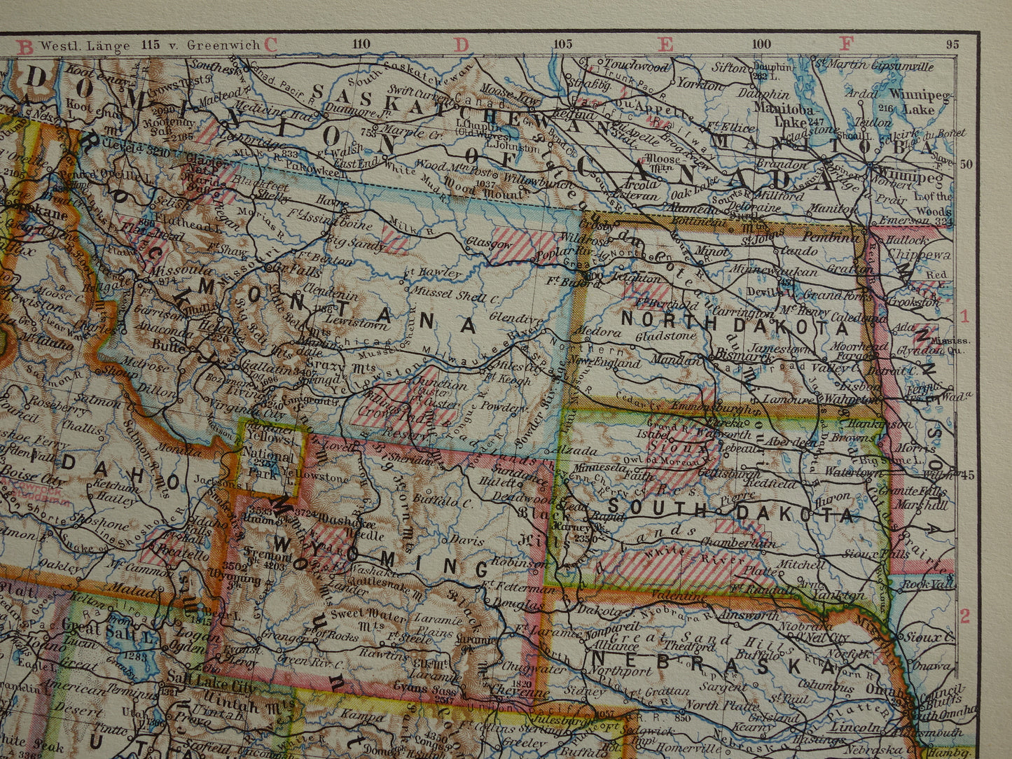 VERENIGDE STATEN set van twee kaarten uit 1928 Kleurrijke landkaart van de VS - originele vintage kaart landkaarten USA