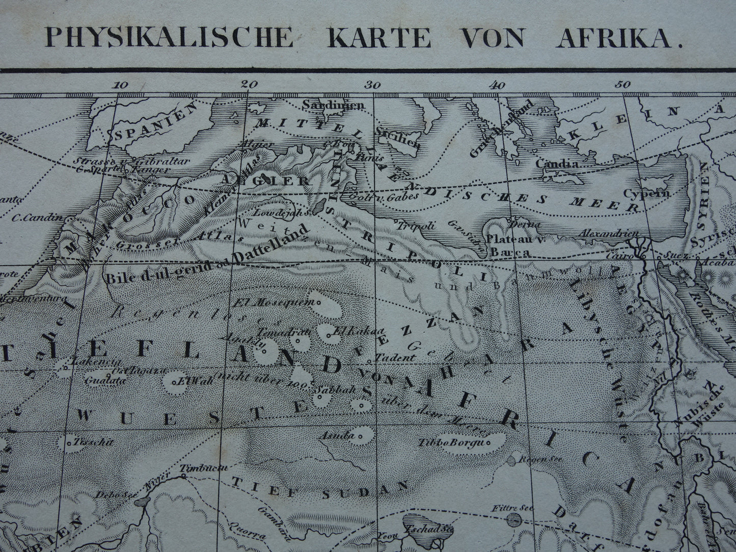 170+ jaar oude kaart van Afrika Antieke landkaart Afrika continent uit 1849 originele vintage kaarten